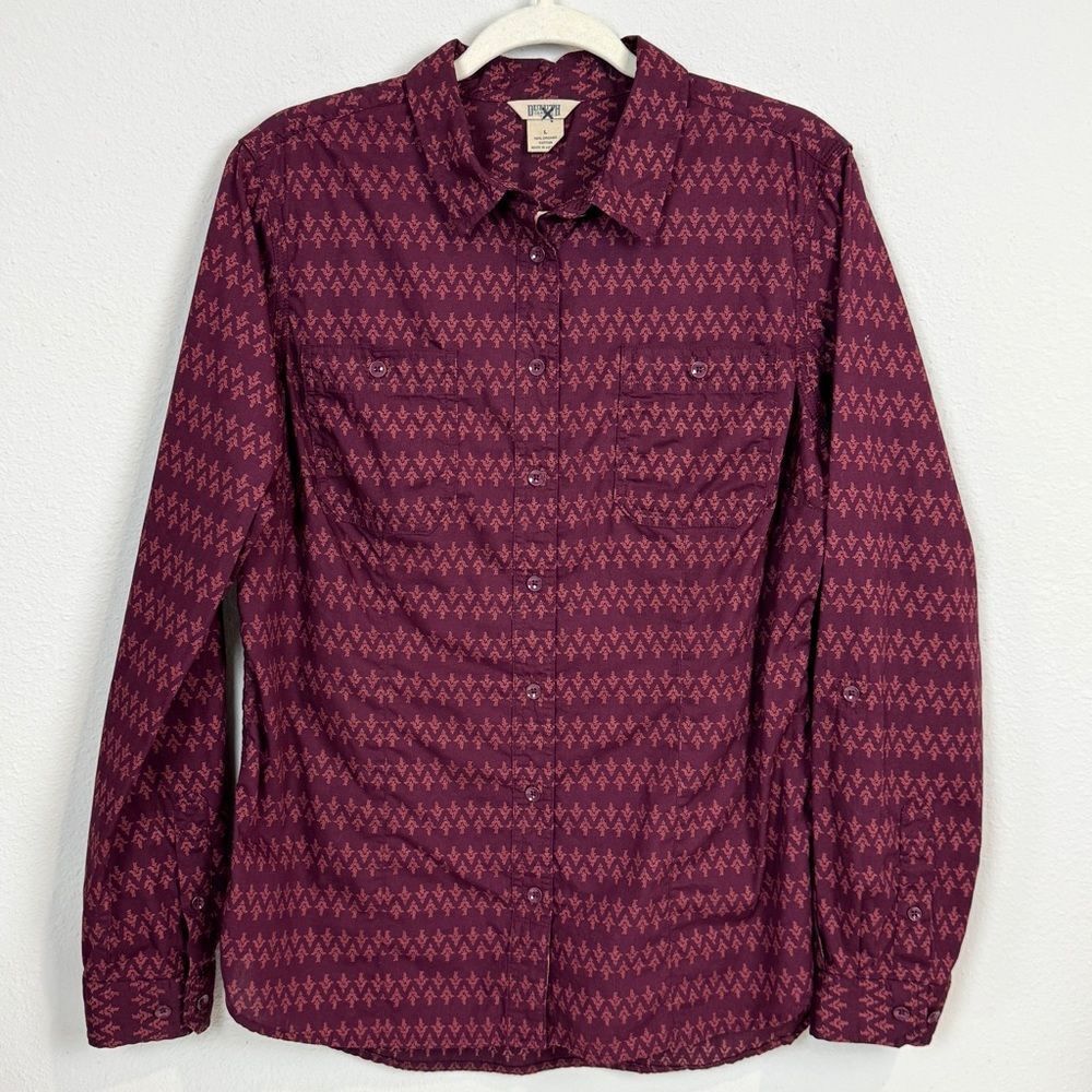 Duluth Trading Co Organic Cotton Burgundy Shirt L